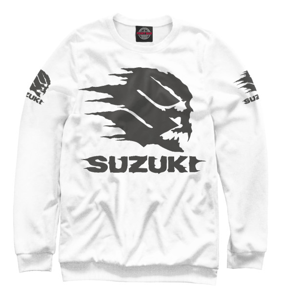 Женский свитшот с изображением Suzuki цвета Белый