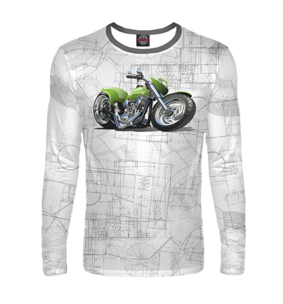 Мужской лонгслив с изображением Moto2 (green) цвета Белый