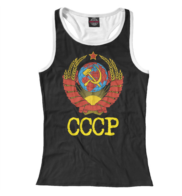 Женская майка-борцовка с изображением СССР цвета Белый