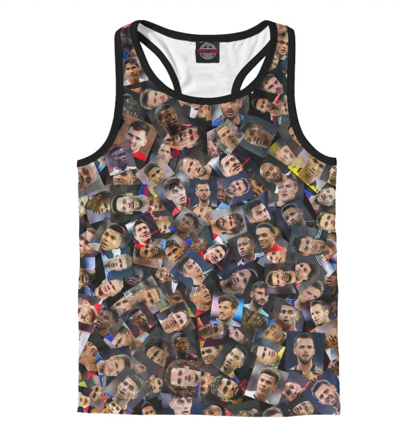 Мужская майка-борцовка с изображением Лучшие футболисты мира цвета Белый