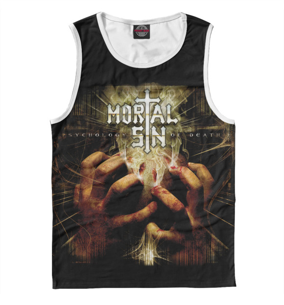 Мужская майка с изображением Mortalsin цвета Белый