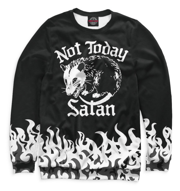 Свитшот для девочек с изображением Not today satan цвета Белый