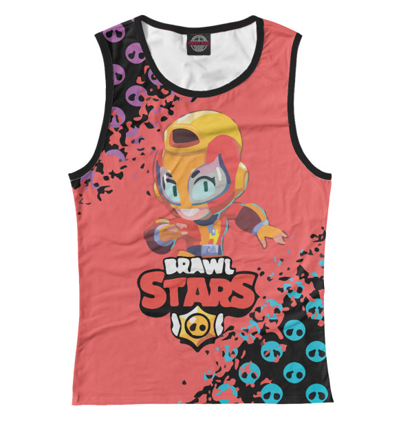 Майка для девочки с притом Brawl Stars цвета Белый Майка для девочки с изображением Brawl Stars цвета Белый
