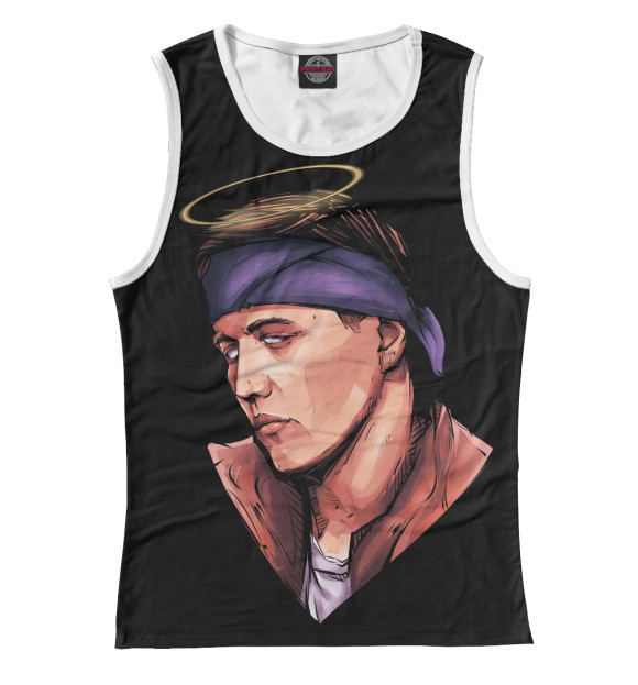 Майка для девочки с притом Crazy Mega Hell цвета Белый Майка для девочки с изображением Crazy Mega Hell цвета Белый