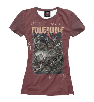 Женская футболка Powerwolf автографы