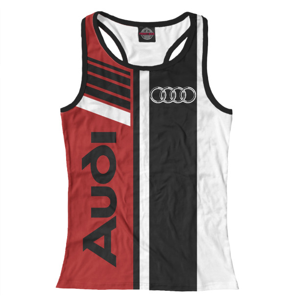 Женская майка-борцовка с изображением Audi цвета Белый