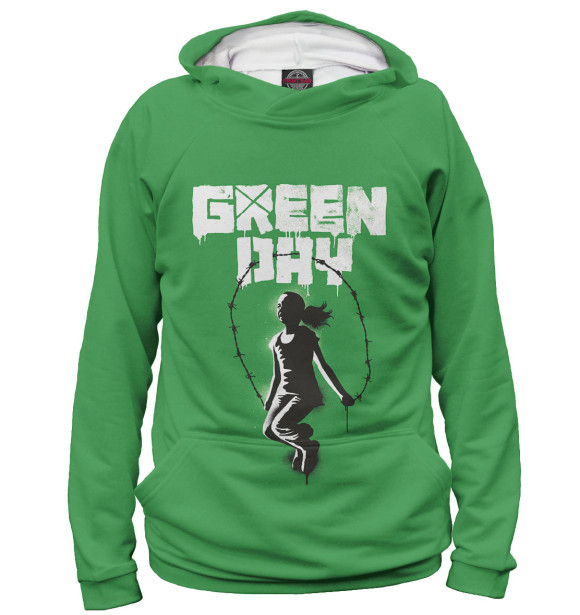 Женское худи с изображением Green Day цвета Белый