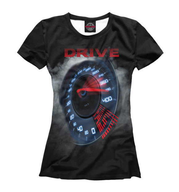 Женская футболка с изображением Drive Fast Racing цвета Белый
