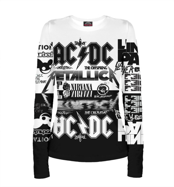 Женский лонгслив с изображением Группы цвета Белый