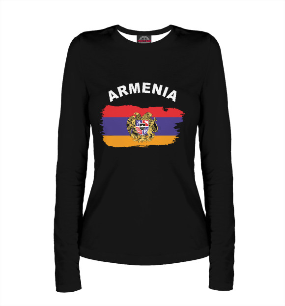 Женский лонгслив с изображением Armenia цвета Белый