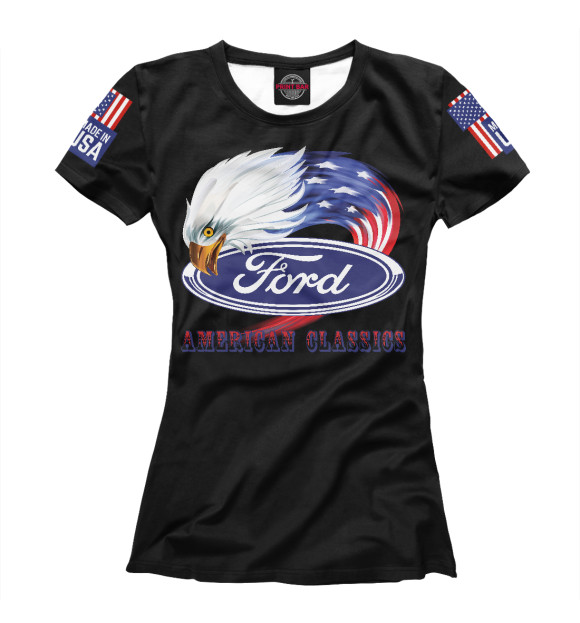 Женская футболка с изображением Ford цвета Белый
