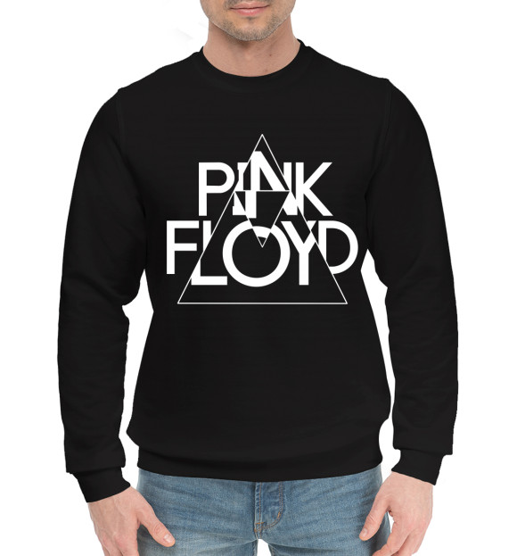 Мужской хлопковый свитшот с изображением Pink Floyd цвета Черный