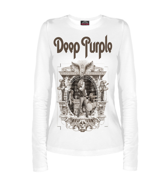 Женский лонгслив с изображением Deep Purple цвета Белый