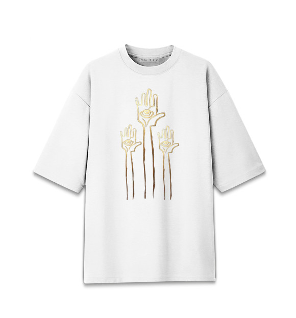 Мужская футболка оверсайз с изображением Смотрим за тобой цвета Белый