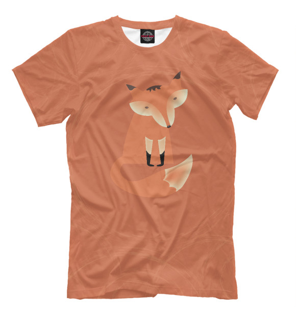 Мужская футболка с изображением Путь лисы цвета Белый