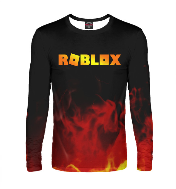 Мужской лонгслив с изображением ROBLOX цвета Белый
