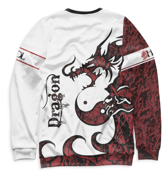 Мужской свитшот с изображением Dragon цвета Белый