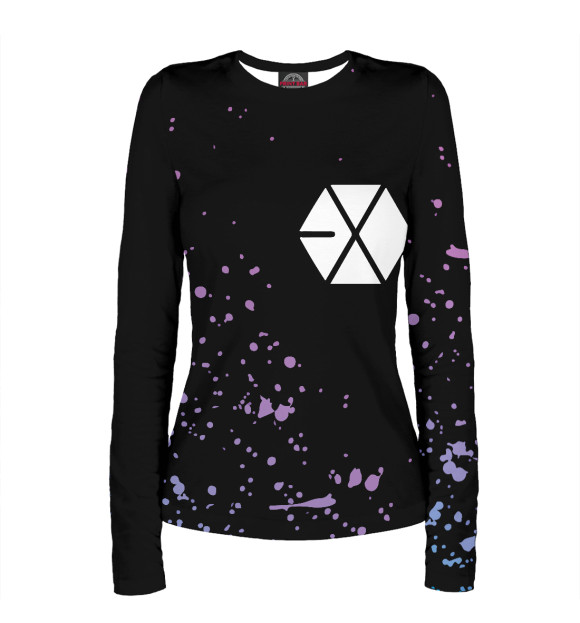 Женский лонгслив с изображением EXO цвета Белый