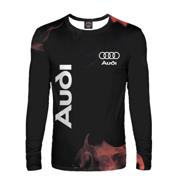 Мужской лонгслив с изображением Audi цвета Белый