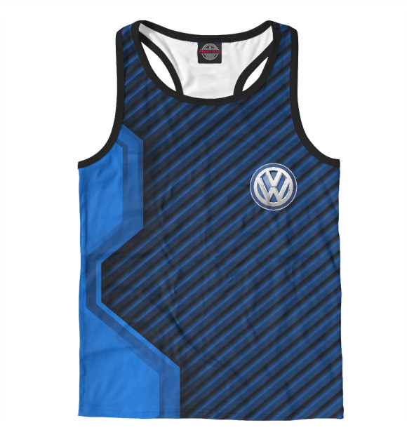 Мужская майка-борцовка с изображением Volkswagen + Sport Line цвета Белый