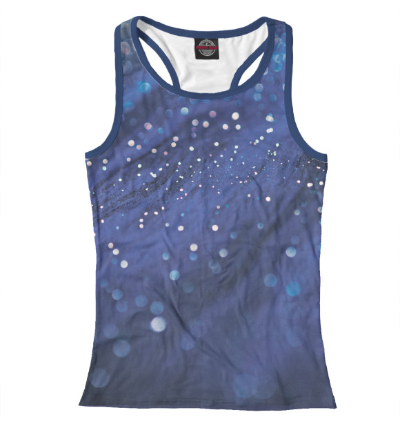 Женская майка-борцовка с изображением Синий жидкий мрамор цвета Белый