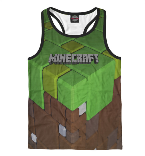 Мужская майка-борцовка с изображением Minecraft цвета Белый