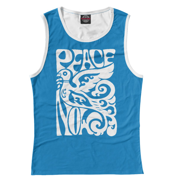 Майка для девочки с притом Голубь Мира Peace цвета Белый Майка для девочки с изображением Голубь Мира Peace цвета Белый