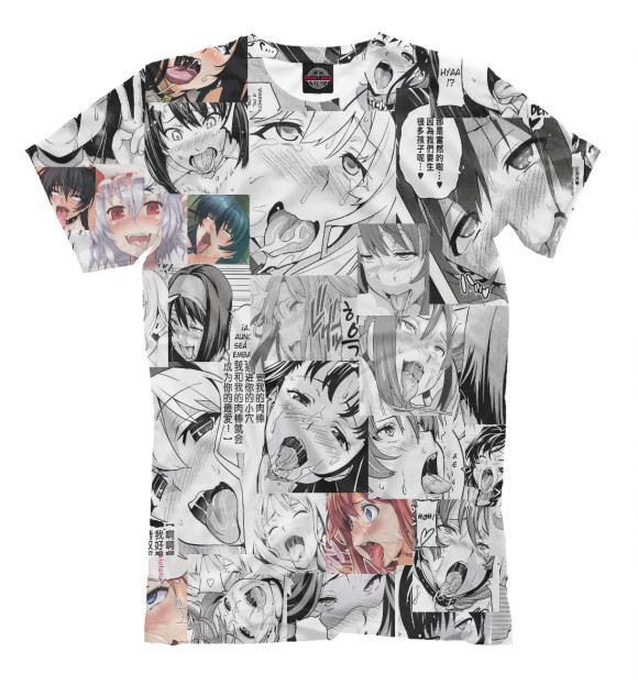 Футболка для мальчиков с изображением Ahegao цвета Белый