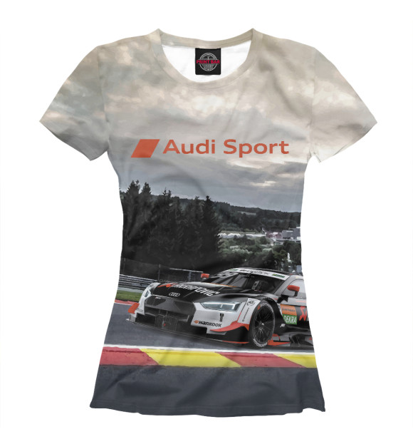 Женская футболка с изображением Audi Motorsport цвета Белый