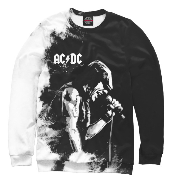 Мужской свитшот с изображением AC/DC цвета Белый