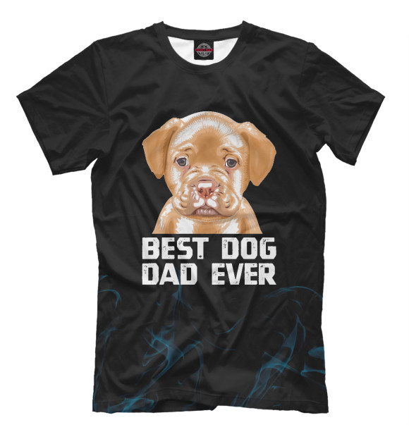 Футболка для мальчиков с изображением Best Dog Dad Ever цвета Белый