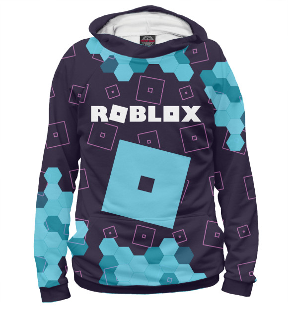 Женское худи с изображением Roblox / Роблокс цвета Белый