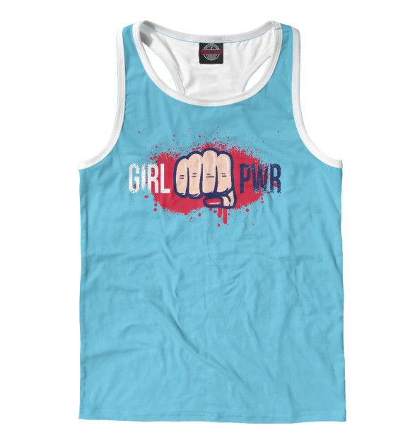 Мужская майка-борцовка с изображением Girl power цвета Белый