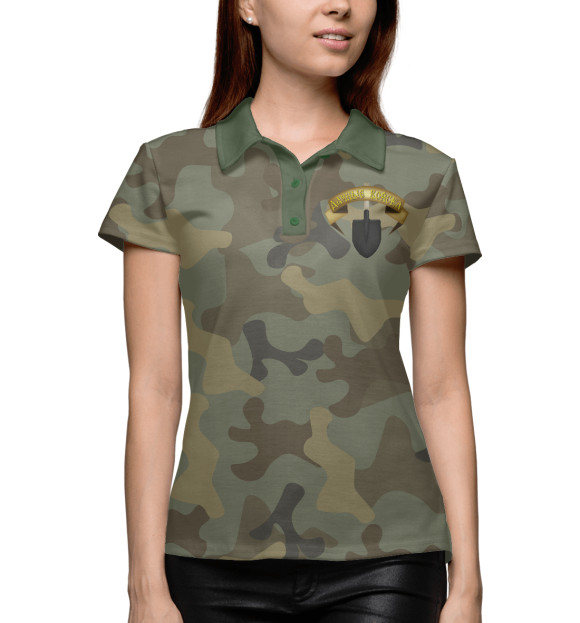 Женское поло с изображением Дачные войска цвета Белый