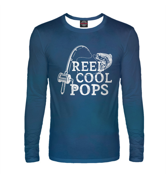 Мужской лонгслив с изображением Reel Cool Pops Fish цвета Белый