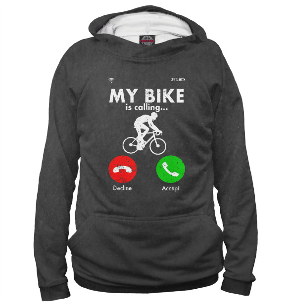 Женское худи с изображением Bicycle Cyclist Funny Gift цвета Белый