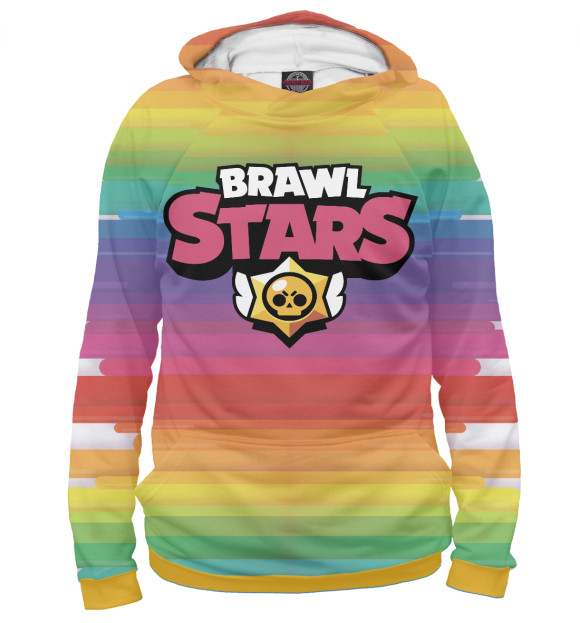 Мужское худи с изображением Brawl Stars цвета Белый