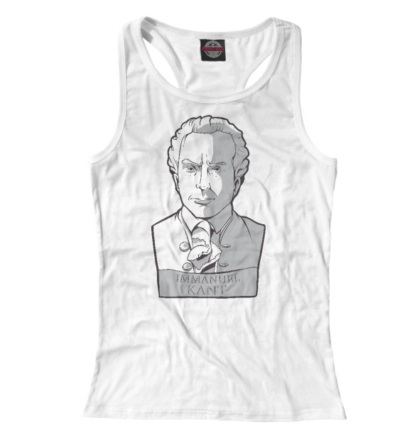 Женская майка-борцовка с изображением Иммануил Кант цвета Белый