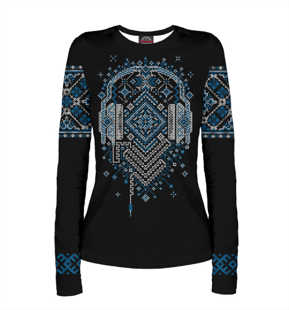 Женский лонгслив с изображением Традиции Современности цвета Белый