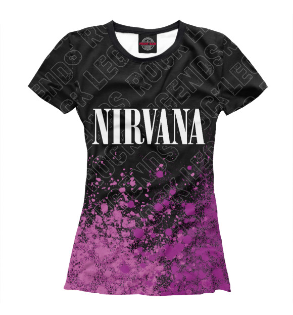 Женская футболка с изображением Nirvana Rock Legends (пурпур) цвета Белый