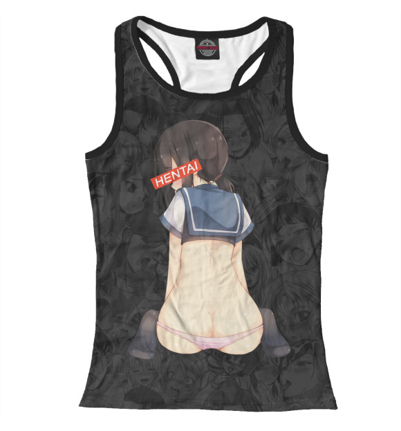 Женская майка-борцовка с притом Hentai цвета Белый Женская майка-борцовка с изображением Hentai цвета Белый