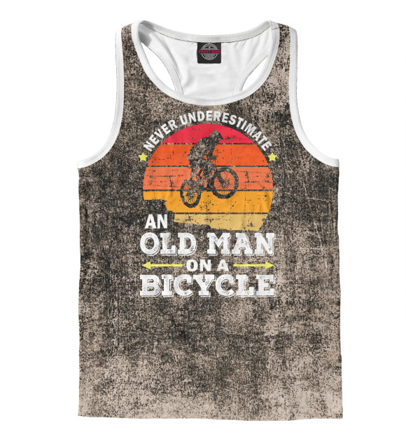 Мужская майка-борцовка с изображением Never Underestimate An Old цвета Белый