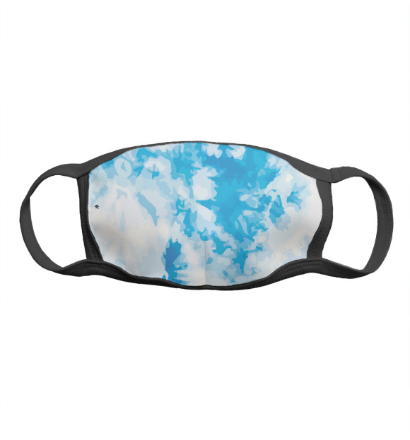 Маска тканевая с изображением Синий акварельный фон пятна цвета Белый