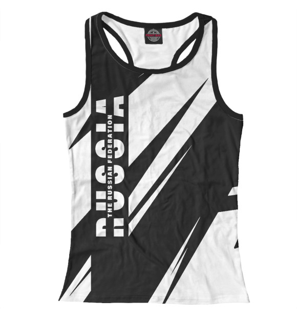 Женская майка-борцовка с изображением Россия цвета Белый