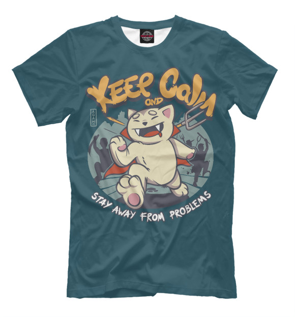Футболка для мальчиков с изображением Keep Calm and Stay Away From Problems цвета Белый