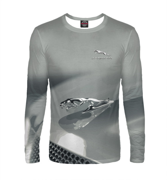 Мужской лонгслив с изображением Jaguar цвета Белый