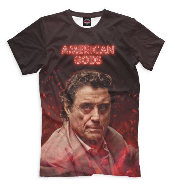 Мужская футболка с изображением Американские боги цвета Белый