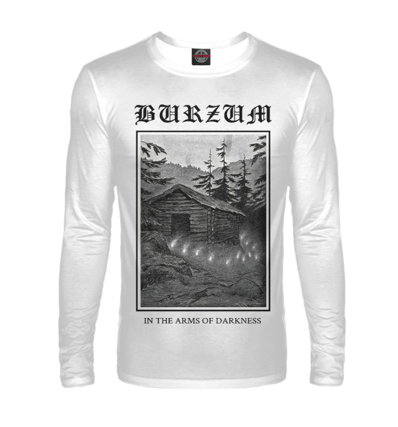 Мужской лонгслив с изображением Burzum in arms of darkness цвета Белый