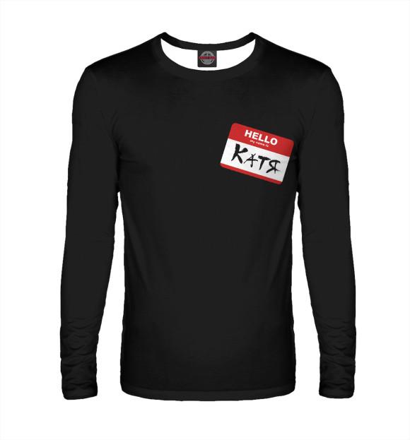 Мужской лонгслив с изображением Hello цвета Белый