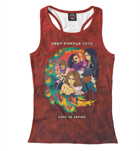 Женская майка-борцовка с изображением Deep Purple группа цвета Белый